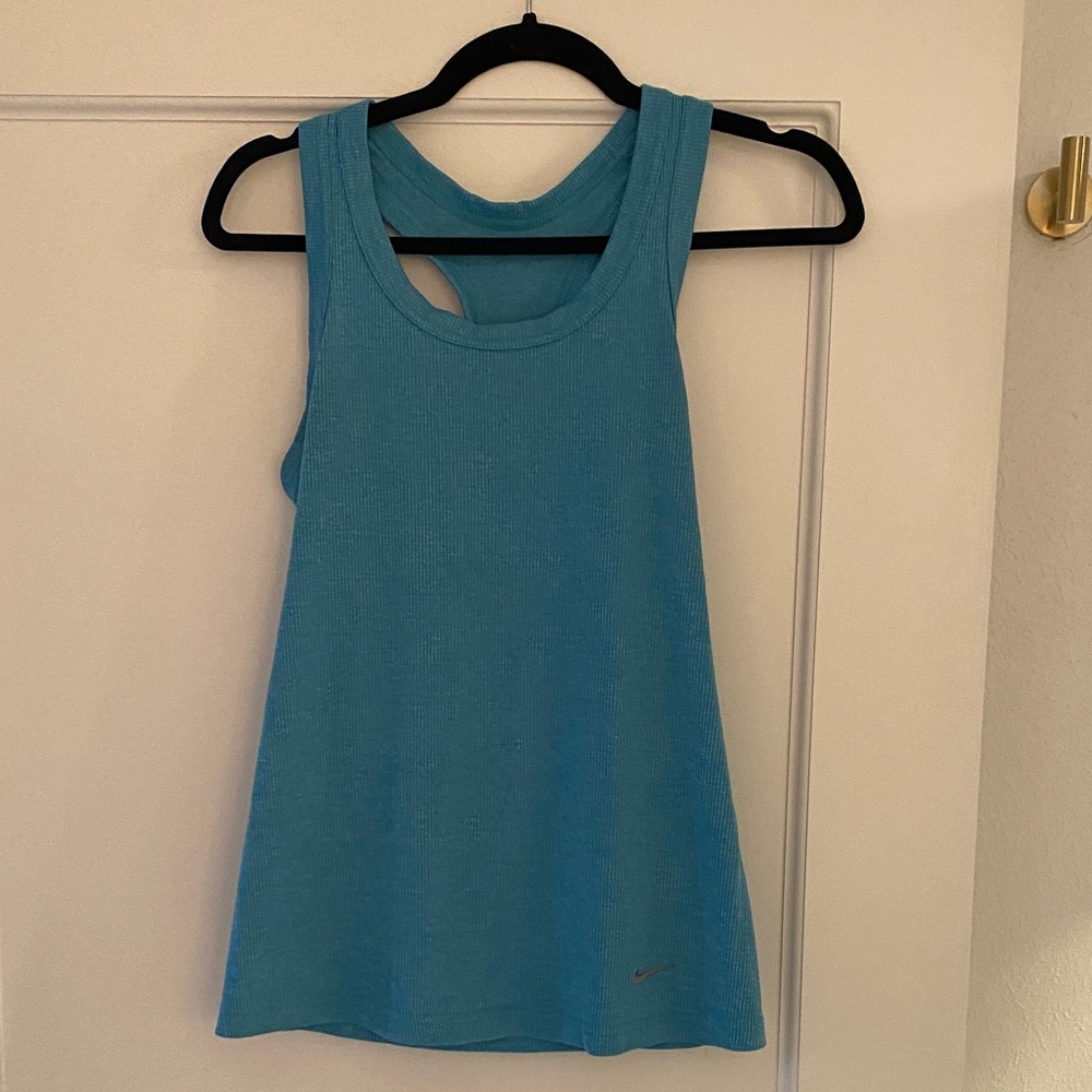 Nike Women's Blue Tank Top racer back dri fit size small